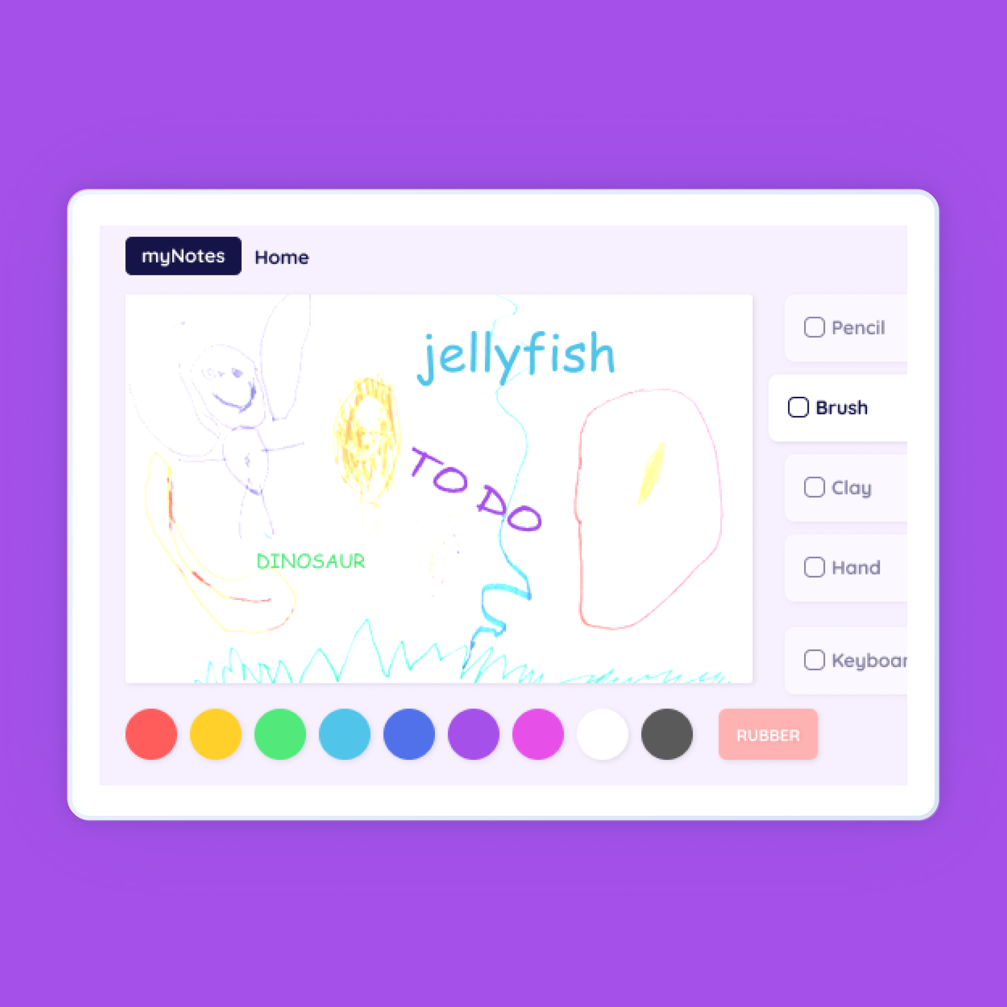 An image of a notes app made for toddlers